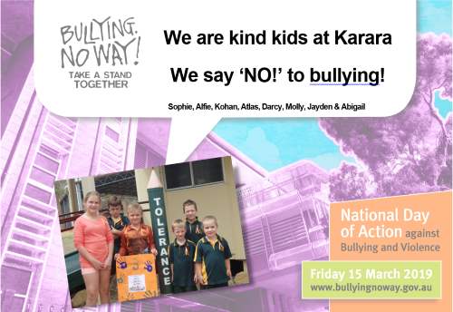 Karara's No bullying poster